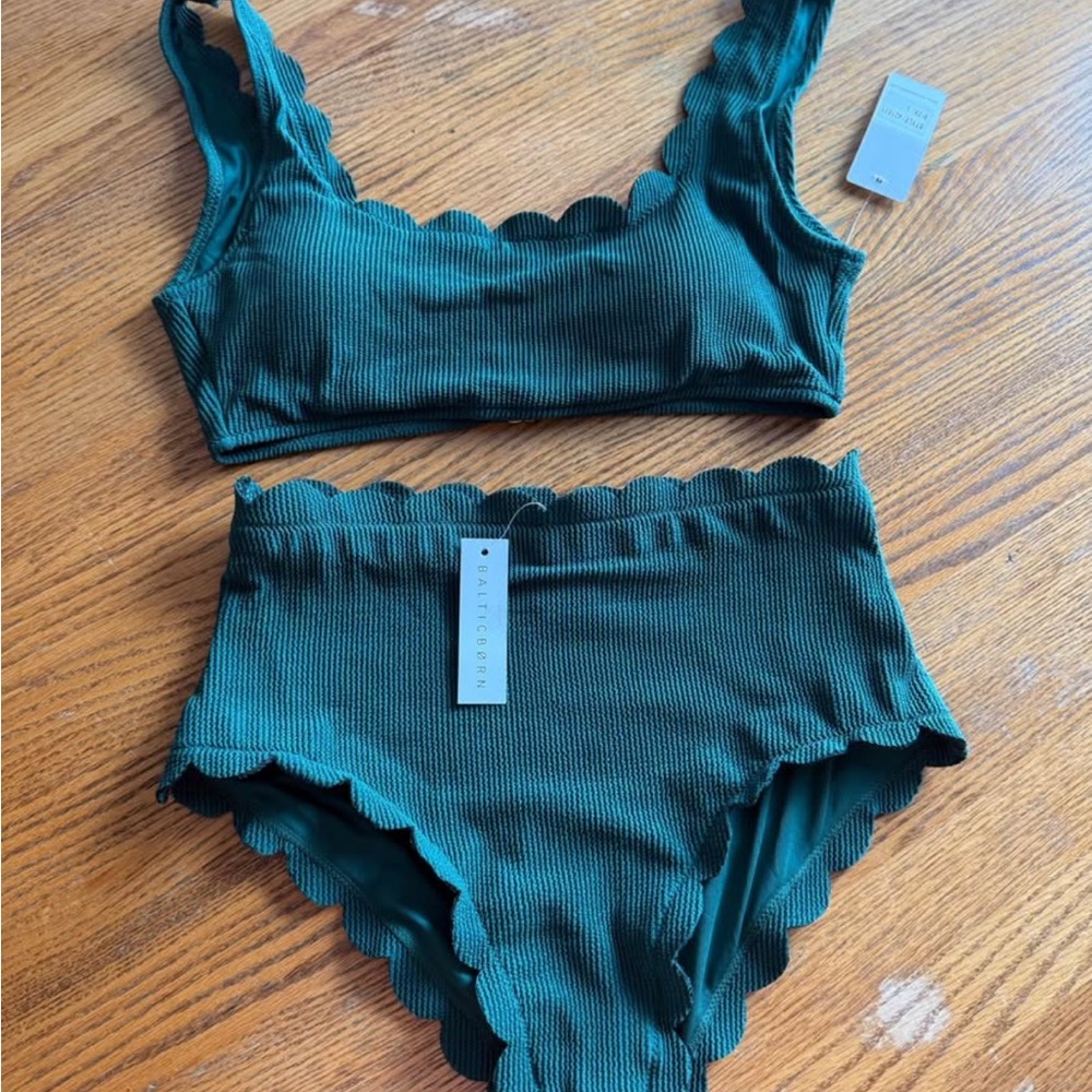 Baltic Born Teal Scalloped Bikini Set